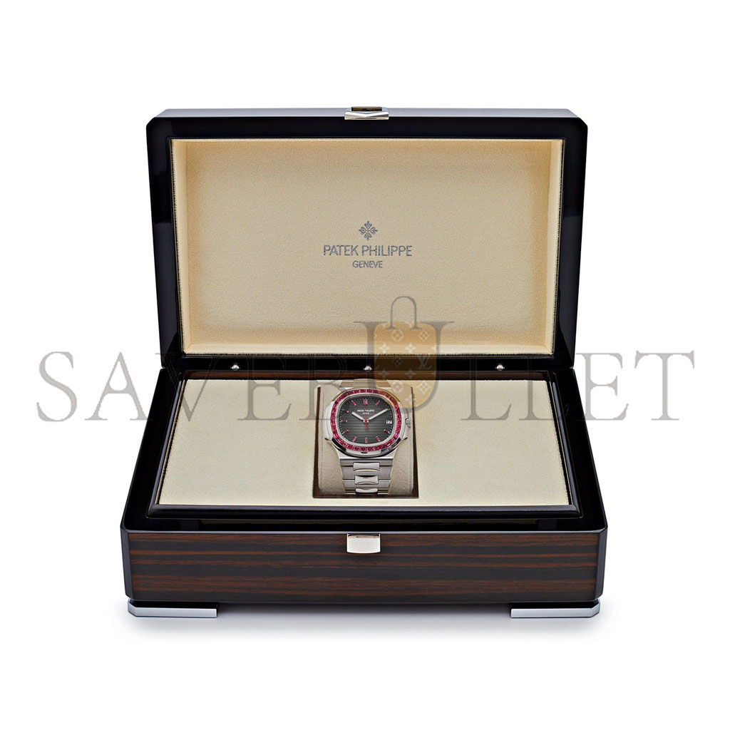 P**ek Ph**ppe nautilus platinum grey dial ruby bezel 5711/112p-001